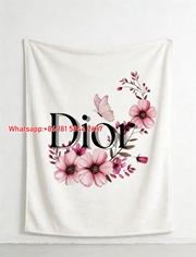 Floral Dior Flannel Sofa Throw Blanket D001